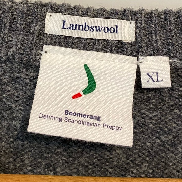 Boomerang Scandinavian 100% Lambswool Sleeveless V-Neck Sweater Vest Size XL - Picture 5 of 5